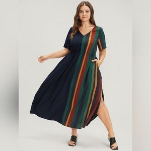 NWOT Bloomchic Striped Contrast Colorblock Dress